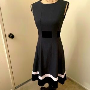 Calvin Klein flared dress with belt hoops size 2